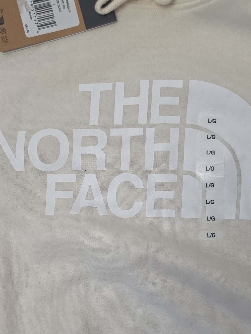 The North Face Evo Half Womens Cream Logo Hoodie - Cream Sz L